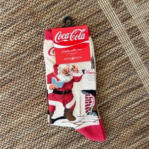 Coca-Cola Red and White Santa Socks